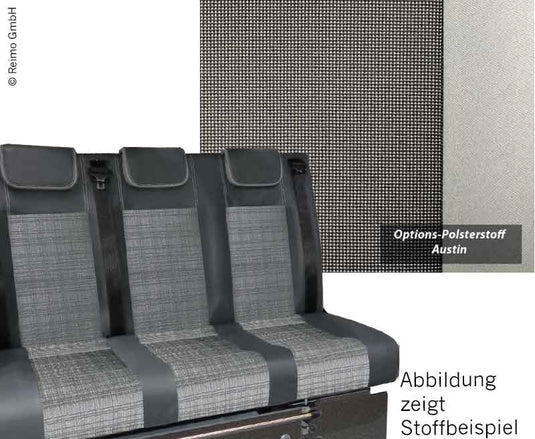 Panca a pelo VW T5 Trio Style V3000 V3000 misura 10 Cuscino 3 posti Austin T5 5040024