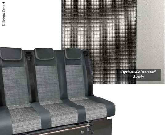 Panca a pelo VW T5 Trio Style V3000 V3000 Gr.8 Imbottitura 3 posti Autin T5 2fbg 5040434
