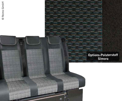 Panca a pelo VW T6 V3000 misura 8 con imbottitura rigida a 3 posti Simora T6 2 colori 5040520