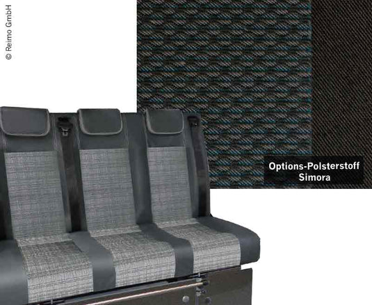 Panca a pelo VW T6 V3000 misura 8 con imbottitura rigida a 3 posti Simora T6 2 colori 5040520