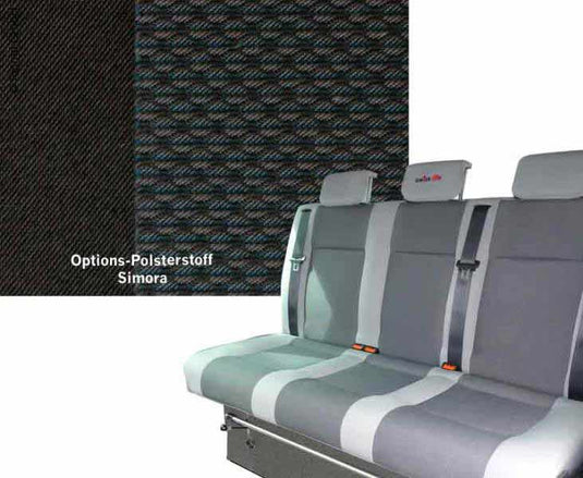 Panca a pelo VW T6 V3000 VW T6 V3000 Gr.17 rigida a 3 posti, imbottitura Simora T6 2fbg. lato destro 5040830
