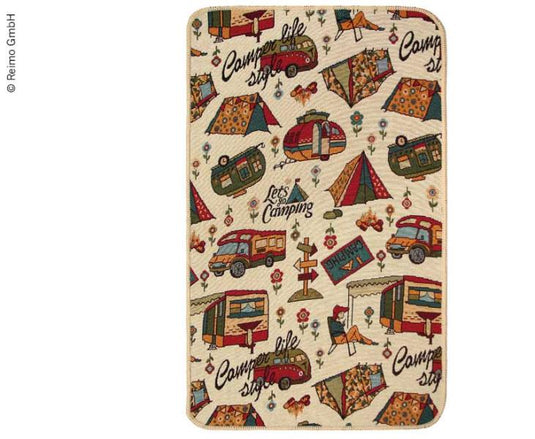 Tappeto soggiorno, 140x50cm, Andiamo in campeggio, beige 516471