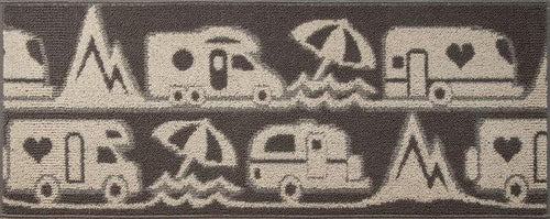 Wohnraumteppich 50x150cm taupe, Muster, Polyester/TPR 516481