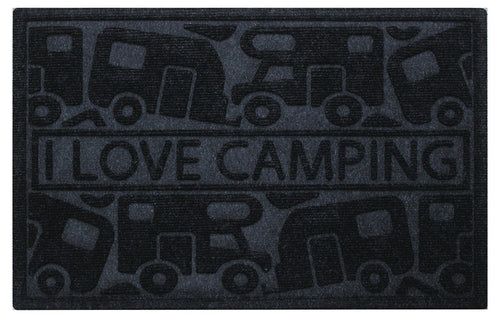 Tappetino KERA KAMP KAMP 40x60cm, nero, PP/Gomma, Motivo: Camper/Caravan 51668
