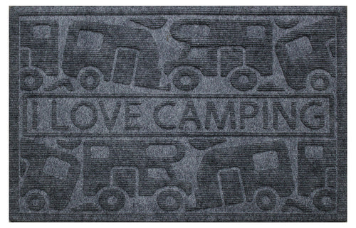 Tappetino KERA KAMP KAMP 40x60cm, grigio, PP/Gomma, Motivo: Camper/Caravan 51669
