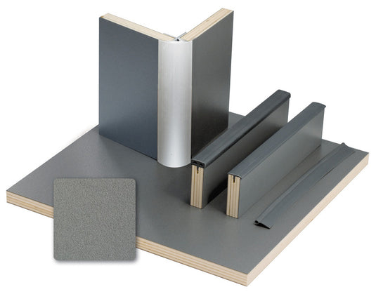 Pannello da costruzione per mobili in laminato metallico antracite, HPL, 1/4 del 520152