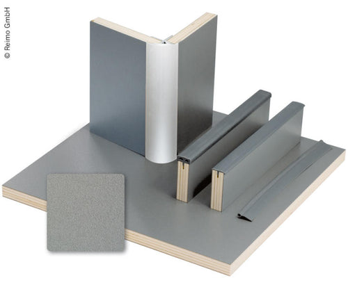 Pannello da costruzione per mobili in laminato metallico antracite, HPL, 1/4 del 520152