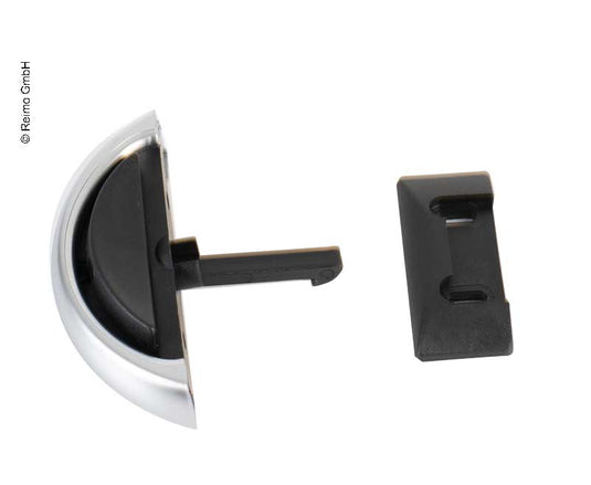 Maniglia per mobili argento/nero con controparte 52454