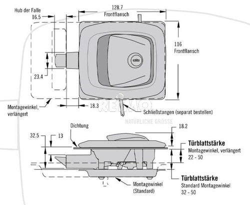 Kofferklappenschloß weiß 52538