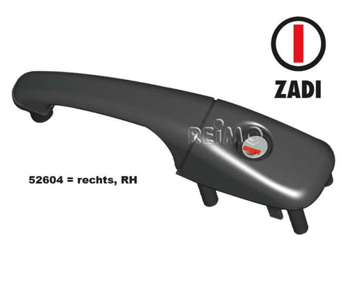 Maniglia esterna CARAVAN nero, a destra, senza cilindro, senza chiave 52604