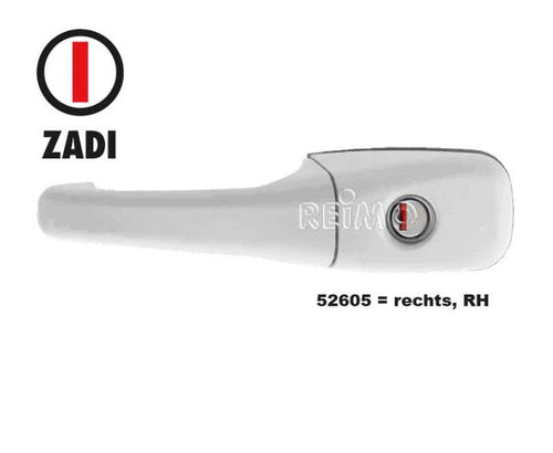 Maniglia esterna CARAVAN destra Fiat bianca, senza cilindro, senza chiave 52605