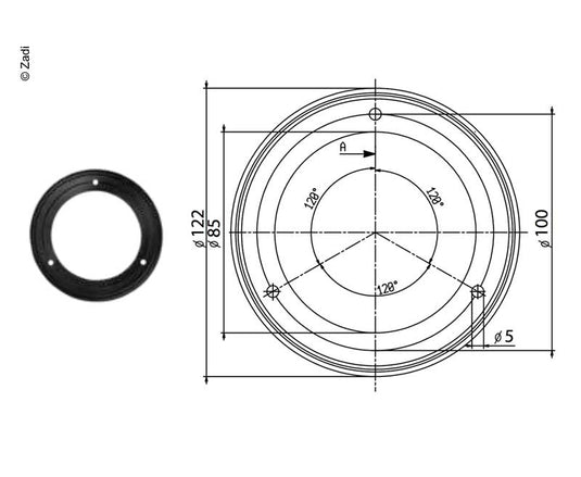 Guarnizione in gomma per filtro 123x84mm nero 52625