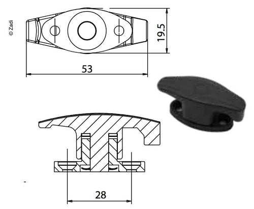 Anta della porta 53x19,5 schw 52638