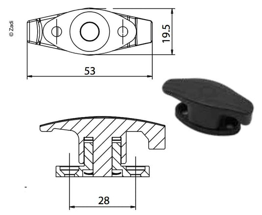 Anta della porta 53x19,5 schw 52638