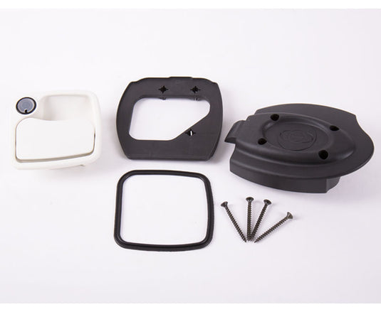 Serratura Eurogarage bianca senza cilindro + chiave /30mm/m con viti 52642