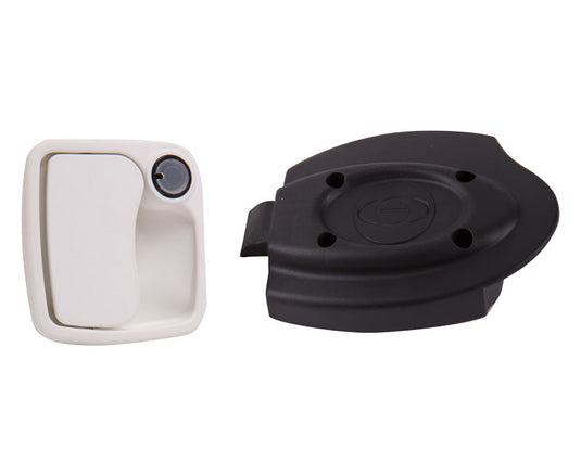 Serratura Eurogarage bianca senza cilindro + chiave /30mm/m con viti 52642