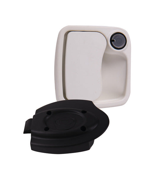 Serratura Eurogarage bianca senza cilindro + chiave /30mm/m con viti 52642