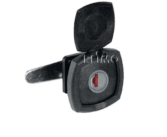 Serratura a ribalta quadrata bianca senza cilindro + chiave 52648