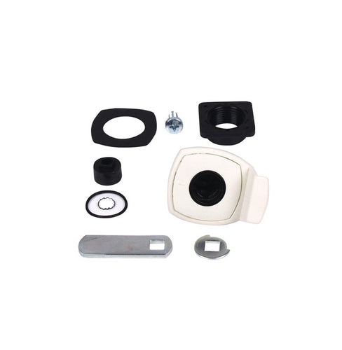 Serratura quadrata a ribalta bianca con maniglia 52657