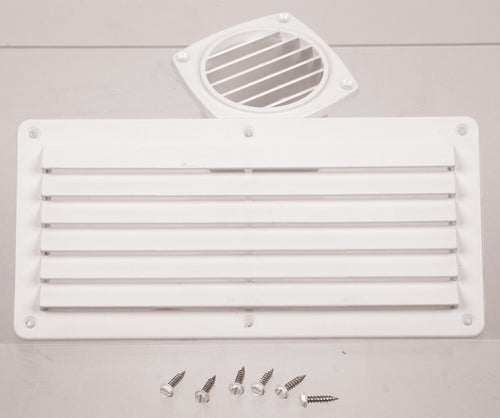 Griglia di ventilazione, bianca, 264x127mm, quadrata, viti incluse 53038
