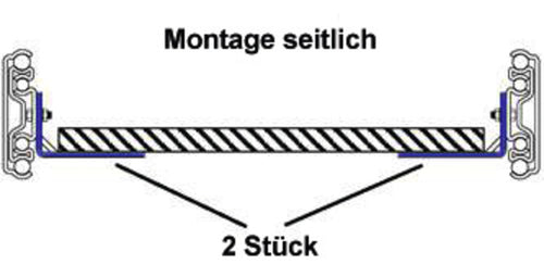 Montaggio per guida a estrazione totale, lunghezza: 559 mm, 2x angolo a L 533881