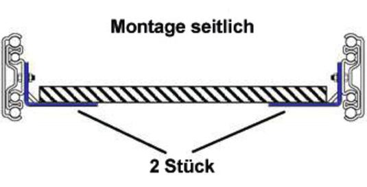 Montaggio per guida a estrazione totale, lunghezza: 559 mm, 2x angolo a L 533881