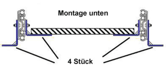 Montaggio per guida a estrazione totale, lunghezza: 559 mm, 2x angolo a L 533881