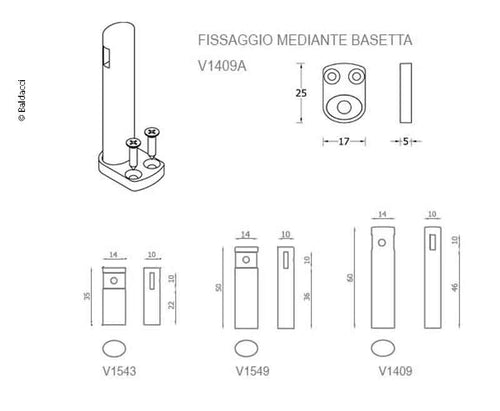 Piastra di montaggio per sistema di guide a galleria 53428
