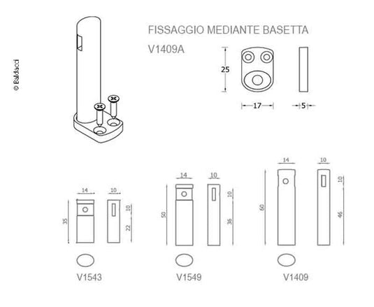 Piastra di montaggio per sistema di guide a galleria 53428