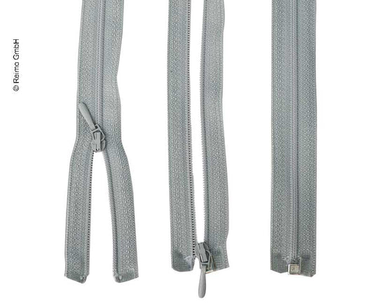 cerniera 50cm, separabile sganciabile in grigio chiaro, plastica 55054