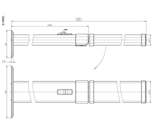 Klappt.Fuß Gel.Mitte silb 57037