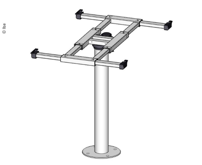 Load image into Gallery viewer, Colonna da tavolo con rotazione e spostamento H700mm Alu 57156
