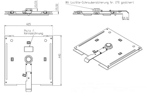 Base piana girevole per VW T5, lato conducente 59498