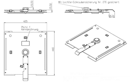 Base piana girevole per VW T5, lato conducente 59498