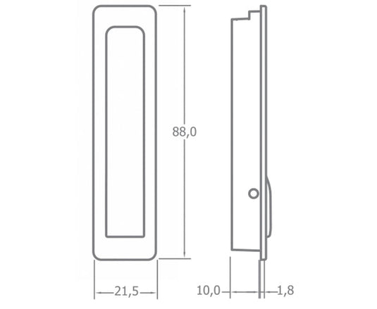 Gancio pieghevole 88x21,5mm 60126