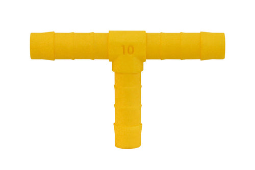 Raccordo a T per tubo da 10 mm 2pz. bianco-giallo 64309