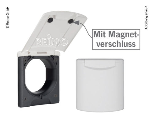 Presa di servizio magnete antracite 130x145mm, montaggioDM 95mm 652500