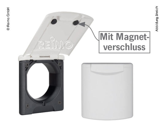 Presa di servizio magnete grigio chiaro 130x145mm, montaggioDM 95mm 652502