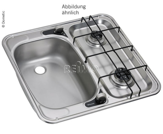 Combinazione lavello/cottura 49x46 2 fiamme destra 30 mbar, HS 2460R 701641