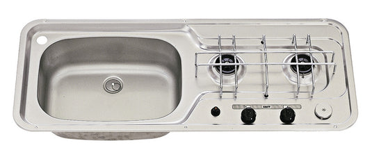 lavello/cucina 800x320 lavabo piezo in acciaio inox a 2 fiamme sinistra 30mbar 70167