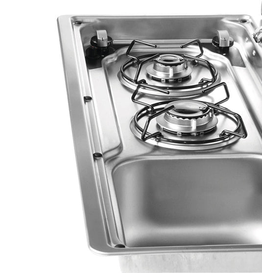 Combinazione fornello/lavandino con copertura in vetro in 2 parti 70498