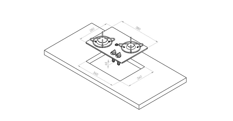 Load image into Gallery viewer, Il miglior piano cottura a gas da incasso 70558
