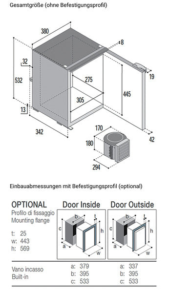 Load image into Gallery viewer, Frigorifero a compressore Vitrifrigo 42 l + 3,6 l, grigio, 31 W 71427
