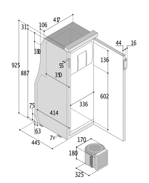 Load image into Gallery viewer, Kompr.Kühlschrank SLIM90 71518
