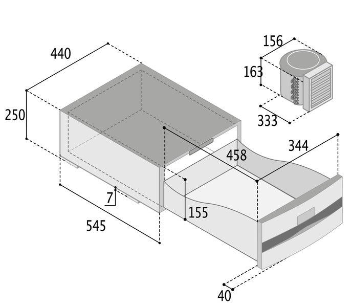 Load image into Gallery viewer, Kühlschublade D30A schwar 71524
