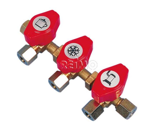 Blocco valvole gas VK3, 3x ingresso 8 mm 75294