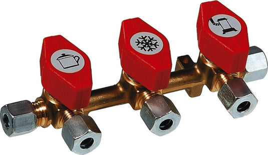 Blocco valvole gas VK3, 3x ingresso 10mm 75296