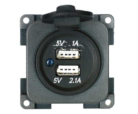 Doppia presa di ricarica USB 5V / 1A + 2,1A + 2,1A 802091