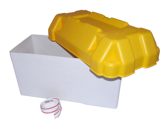 Scatola batteria 20x41x20cm, coperchio giallo 81033