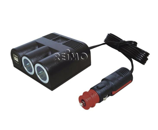 Cavo accendisigari 12V con presa 2xPower-/Doppia-USB 811801